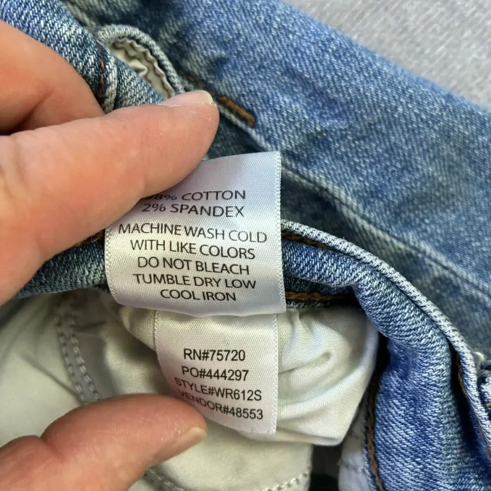 Willow + Root Rise Up Jeans Womens 26 Light Wash Distressed Straight Leg Stretch - Picture 5 of 9